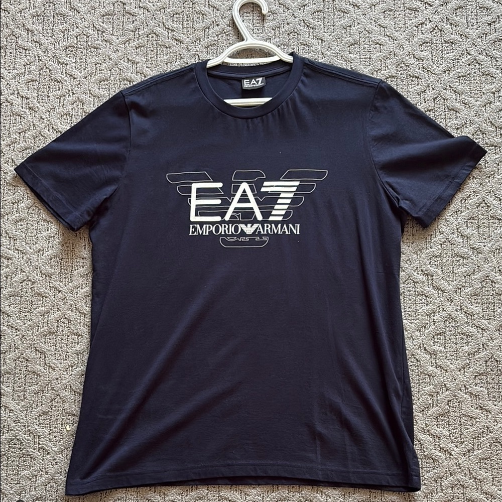 Emporio Armani Black Short Sleeve Tee with Iconic Logo